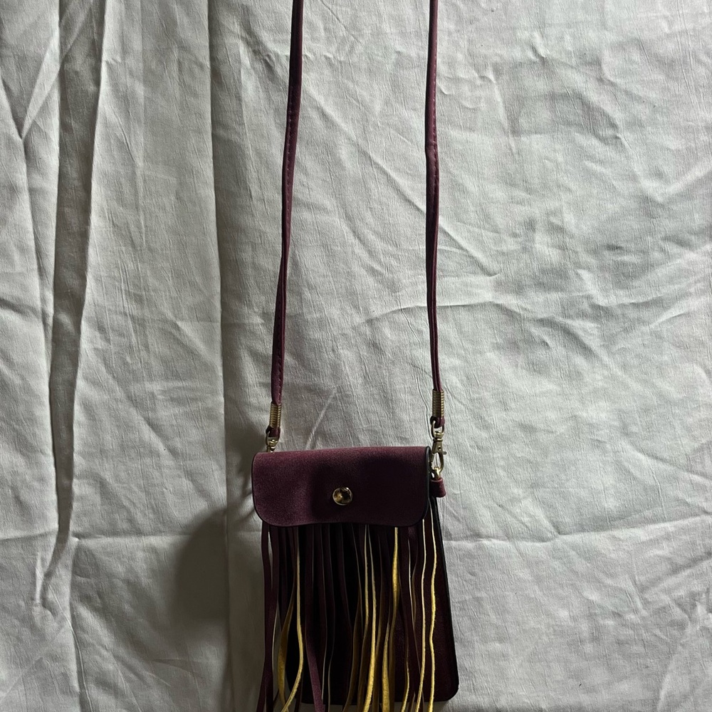 🪩Wine color Fringe Crossbody Bag